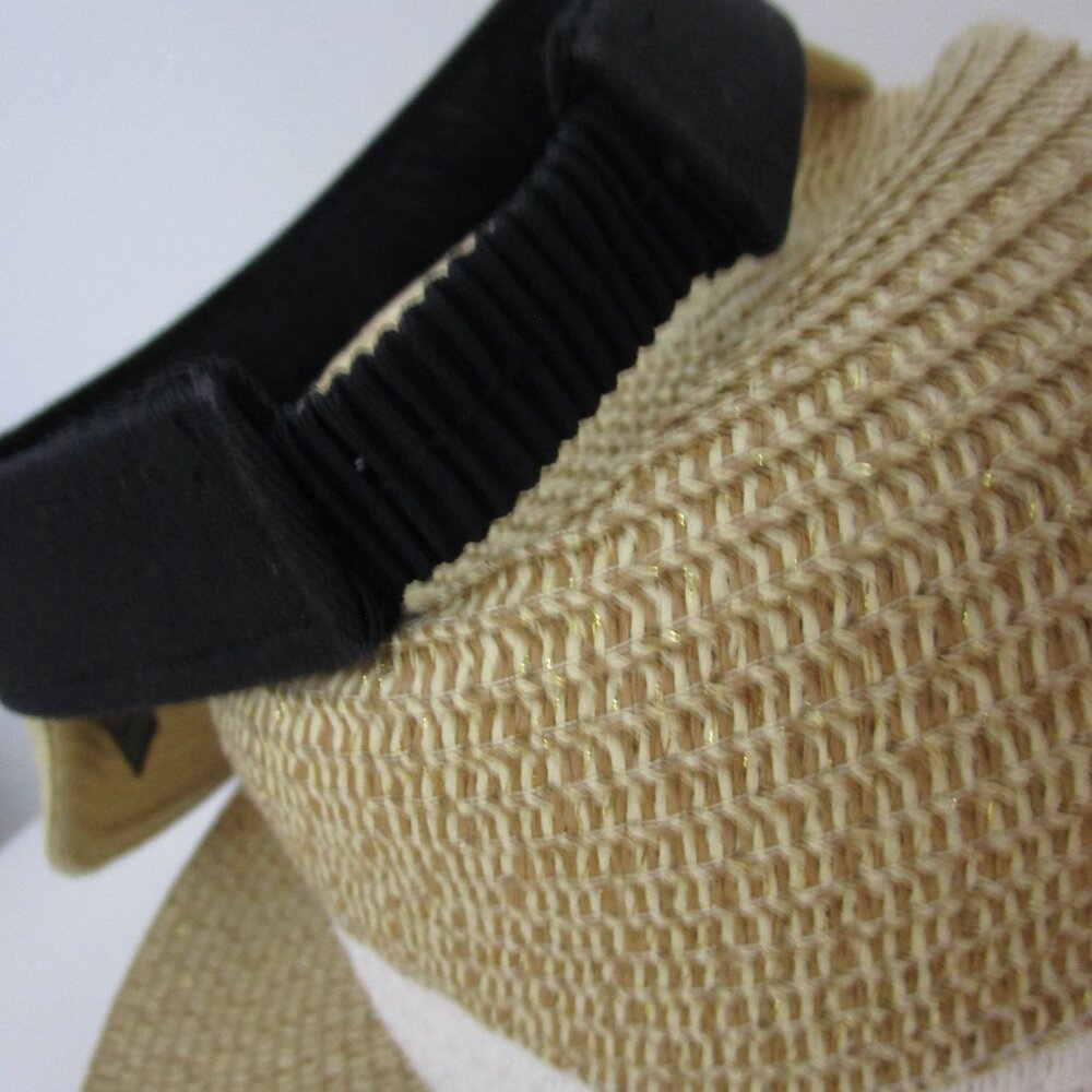 Hat Visor Natural Faux Straw Vaca Sun Protec - Picture 11 of 16